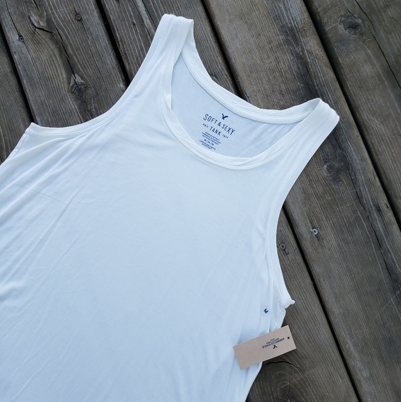 American Eagle Outfitters Tops - AEO • White Soft & Sexy Tank